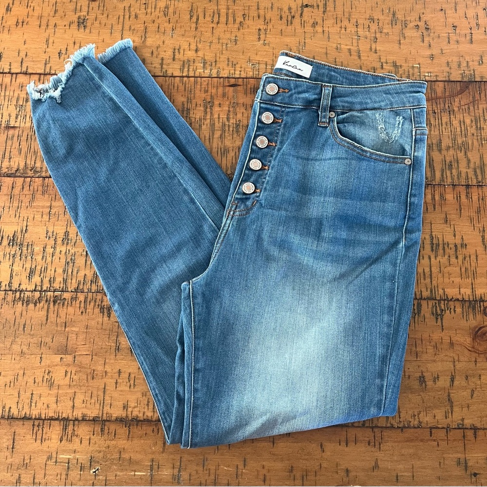 KanCan Button Fly Raw Hem‎ Jeans Size 15/31